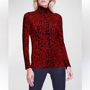 L'Agence Lani Cheetah Long Sleeve Turtleneck